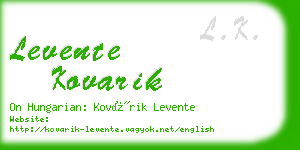 levente kovarik business card